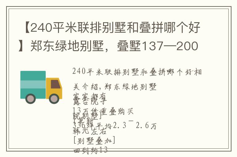 【240平米联排别墅和叠拼哪个好】郑东绿地别墅,叠墅137—200平,联排280平合院336平高速口800米
