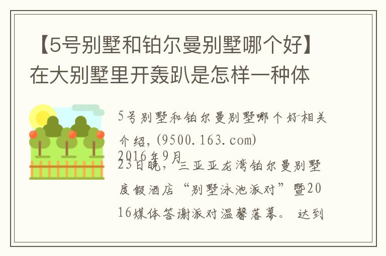 【5号别墅和铂尔曼别墅哪个好】在大别墅里开轰趴是怎样一种体验?