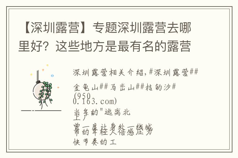 【深圳露营】专题深圳露营去哪里好?这些地方是最有名的露营圣地