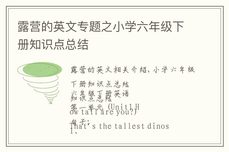 露营的英文专题之小学六年级下册知识点总结