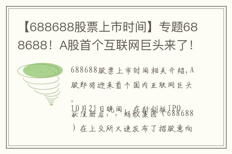 【688688股票上市时间】专题688688!A股首个互联网巨头来了!下周四发售 初始战略配售比例80% 创科创板新高