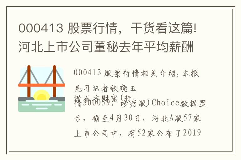 000413 股票行情,干货看这篇!河北上市公司董秘去年平均薪酬65.42万元 薪酬差最高280万元