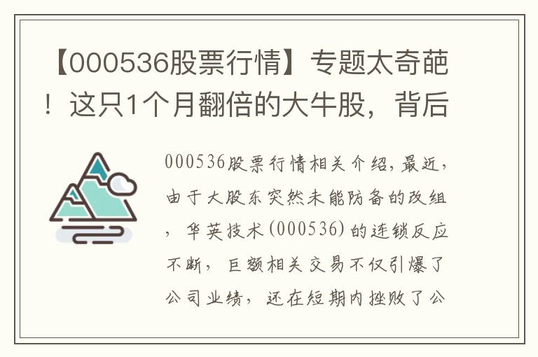 【000536股票行情】专题太奇葩！这只1个月翻倍的大牛股，背后竟然“没了”实控人？