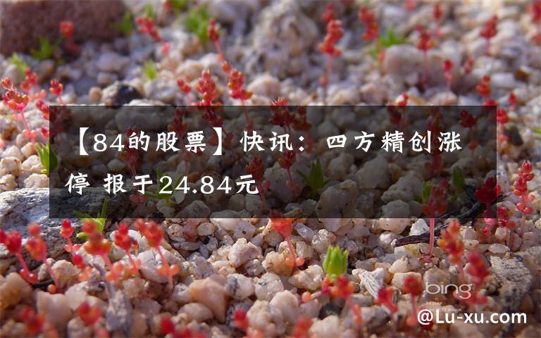 【84的股票】快讯:四方精创涨停 报于24.84元