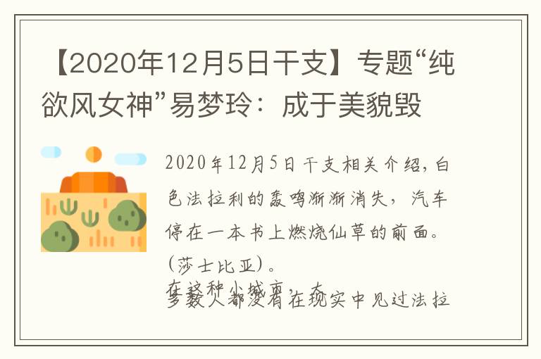 【2020年12月5日干支】专题“纯欲风女神”易梦玲:成于美貌毁于权欲?她比你想的更有手段