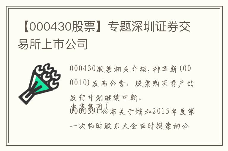 【000430股票】专题深圳证券交易所上市公司