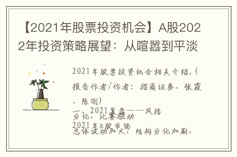 【2021年股票投资机会】A股2022年投资策略展望:从喧嚣到平淡,静候新起点