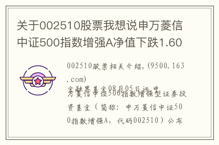 关于002510股票我想说申万菱信中证500指数增强A净值下跌1.60% 请保持关注