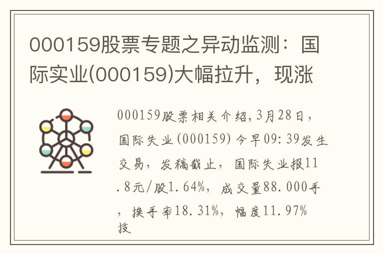 000159股票专题之异动监测:国际实业(000159)大幅拉升,现涨1.64%