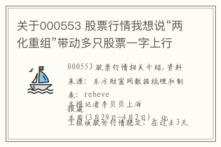 关于000553 股票行情我想说“两化重组”带动多只股票一字上行,部分企业一季报盈利预增5000%「化工周评榜」