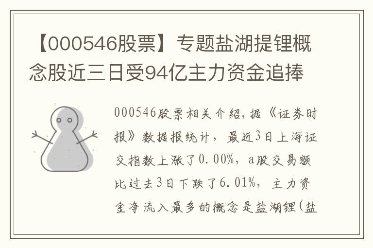 【000546股票】专题盐湖提锂概念股近三日受94亿主力资金追捧