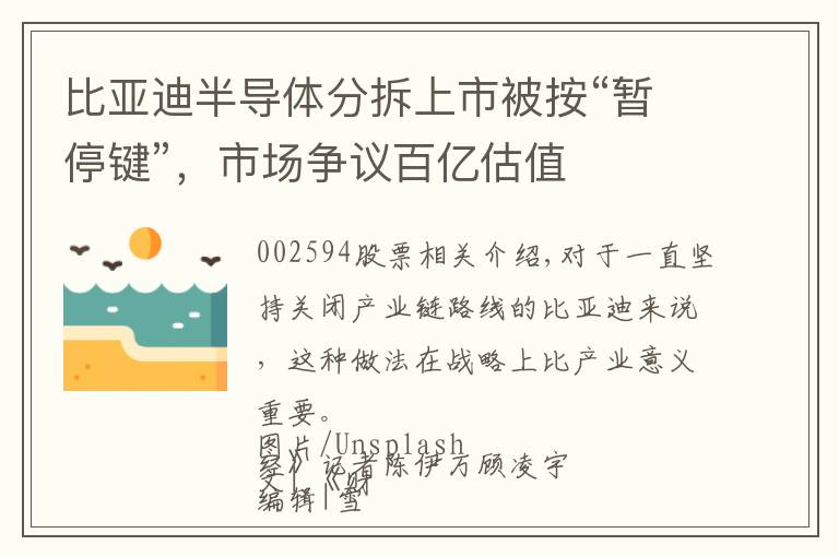 比亚迪半导体分拆上市被按“暂停键”，市场争议百亿估值
