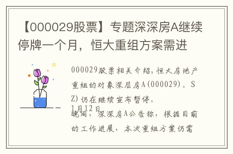 【000029股票】专题深深房A继续停牌一个月，恒大重组方案需进一步商讨和完善