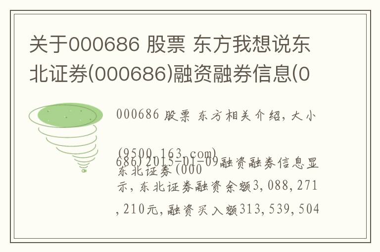 关于000686 股票 东方我想说东北证券(000686)融资融券信息(01-09)