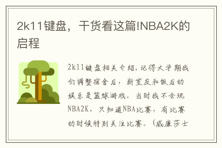 2k11键盘，干货看这篇!NBA2K的启程