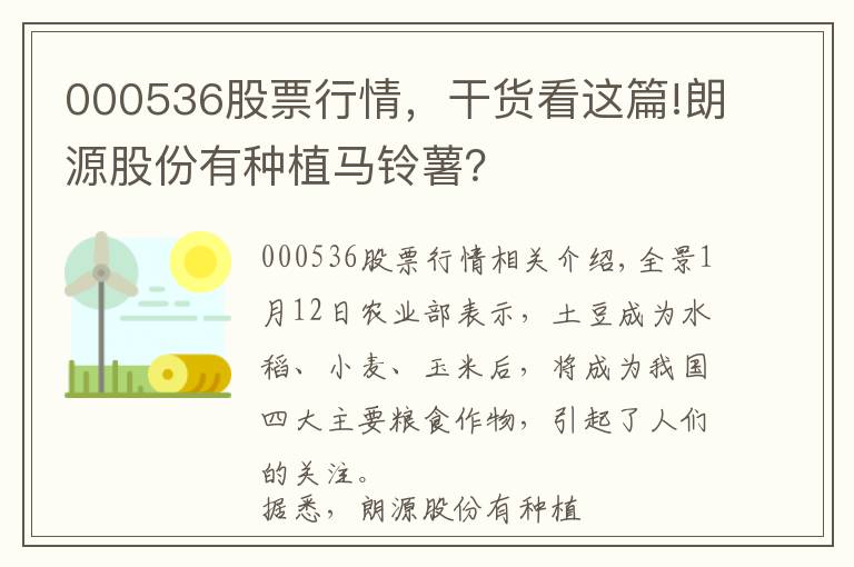 000536股票行情，干货看这篇!朗源股份有种植马铃薯？