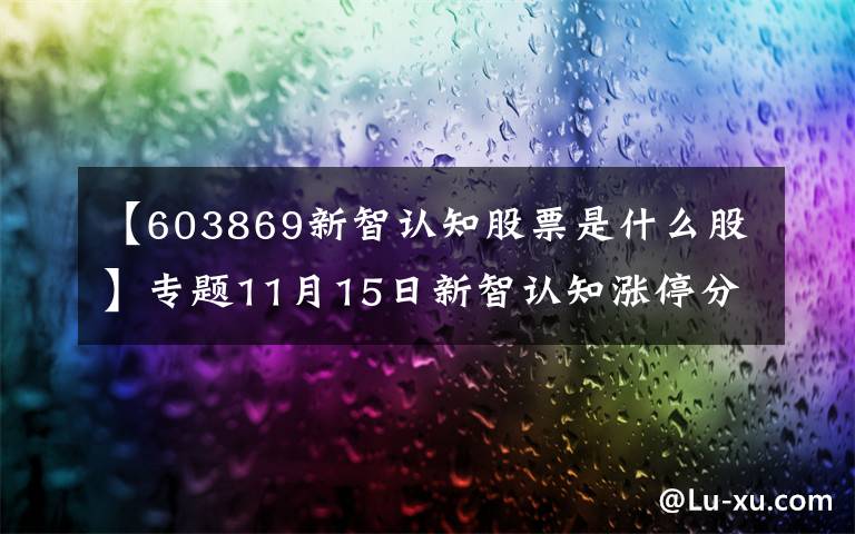 【603869新智认知股票是什么股】专题11月15日新智认知涨停分析:旅游,邮轮游艇,国产软件概念热股