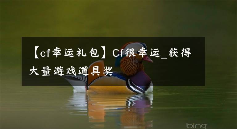 【cf幸运礼包】Cf很幸运_获得大量游戏道具奖