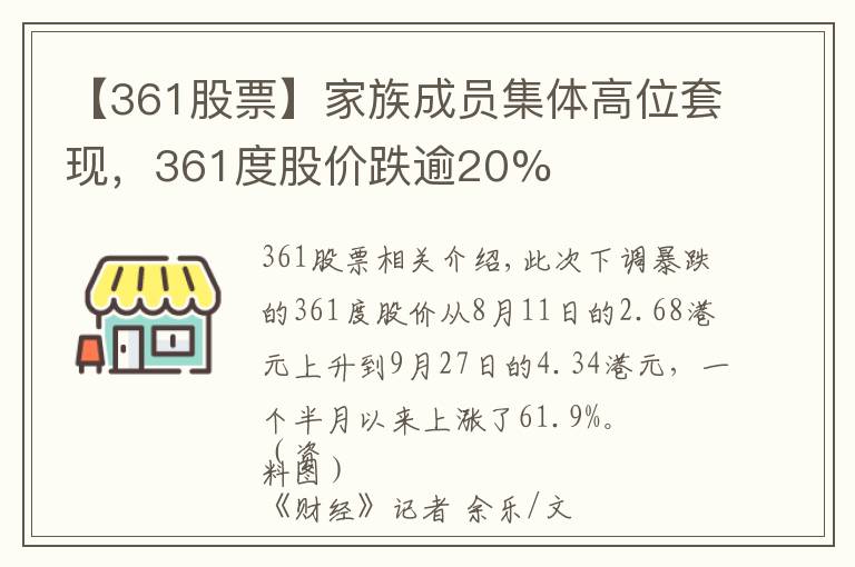 【361股票】家族成员集体高位套现，361度股价跌逾20%