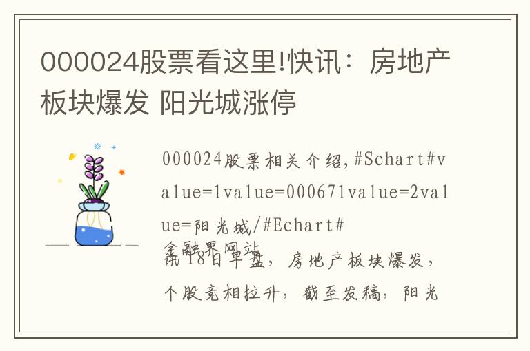 000024股票看这里!快讯：房地产板块爆发 阳光城涨停