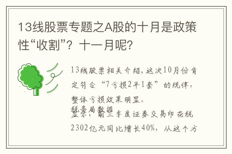 13线股票专题之A股的十月是政策性“收割”?十一月呢?