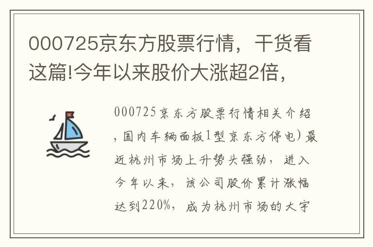 000725京东方股票行情,干货看这篇!今年以来股价大涨超2倍,京东方精电能否“扭转乾坤”?