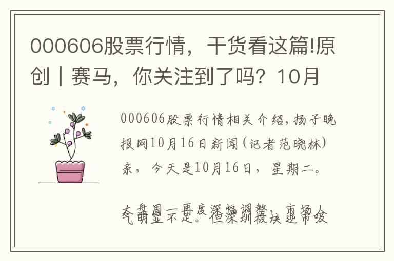 000606股票行情,干货看这篇!原创|赛马,你关注到了吗?10月16日财汇早盘盘前速览