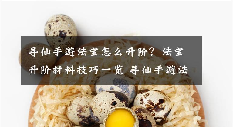 寻仙手游法宝怎么升阶?法宝升阶材料技巧一览 寻仙手游法宝升级顺序