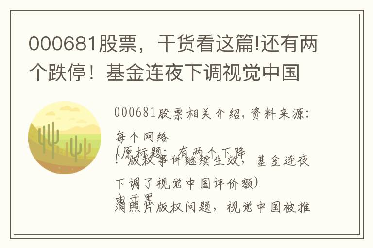 000681股票，干货看这篇!还有两个跌停！基金连夜下调视觉中国估值