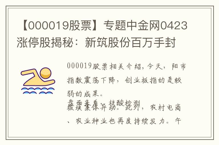 【000019股票】专题中金网0423涨停股揭秘：新筑股份百万手封单喜提5连板