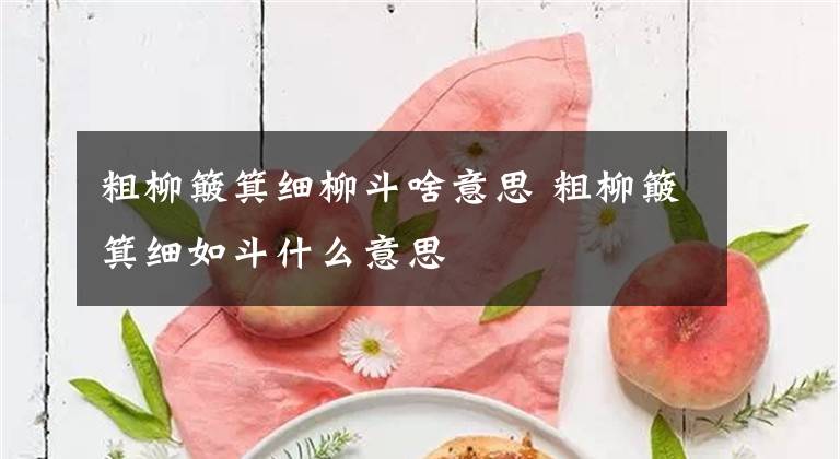 粗柳簸箕细柳斗啥意思 粗柳簸箕细如斗什么意思