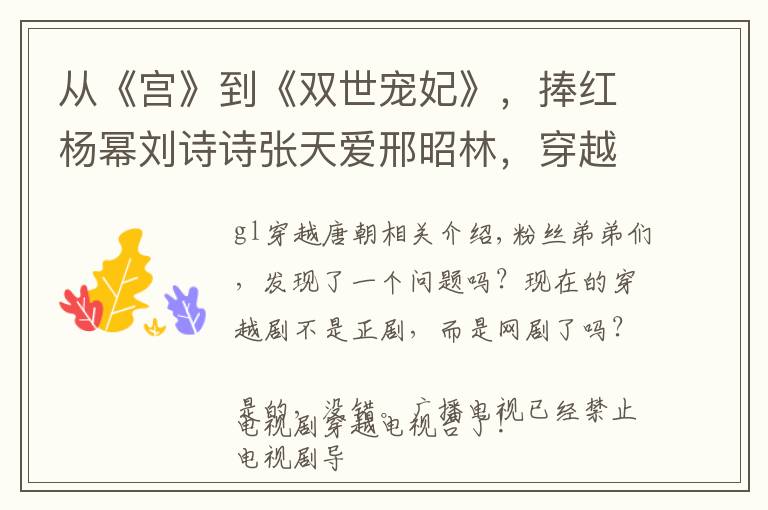 从《宫》到《双世宠妃》,捧红杨幂刘诗诗张天爱邢昭林,穿越剧真的谁演谁火吗?