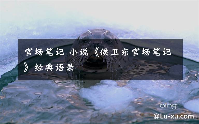 官场笔记 小说《侯卫东官场笔记》经典语录