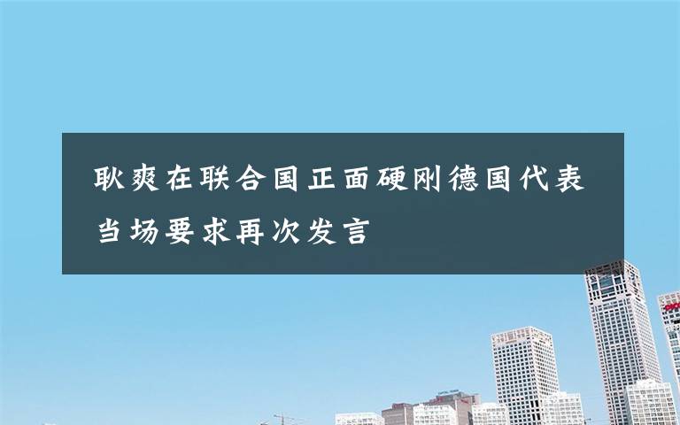 耿爽在联合国正面硬刚德国代表 当场要求再次发言