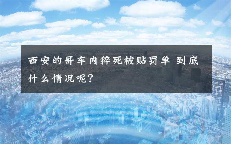 西安的哥车内猝死被贴罚单 到底什么情况呢？