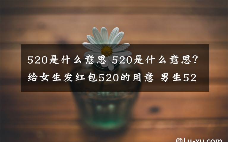 520是什么意思 520是什么意思?给女生发红包520的用意 男生520表白方式攻略