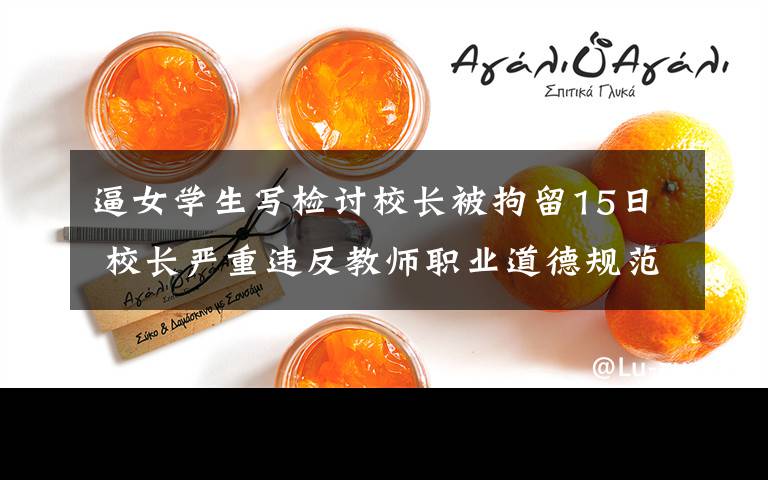 逼女学生写检讨校长被拘留15日 校长严重违反教师职业道德规范
