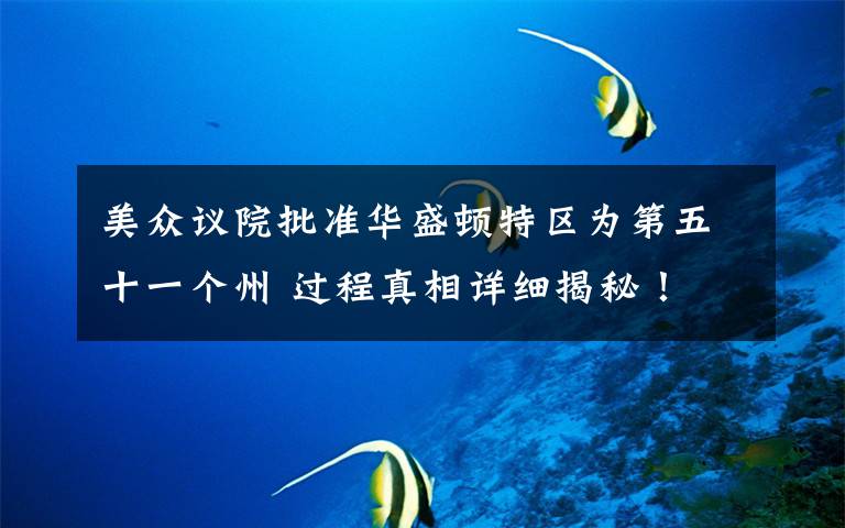 美众议院批准华盛顿特区为第五十一个州 过程真相详细揭秘!