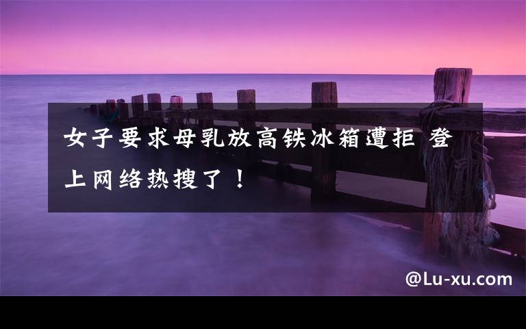 女子要求母乳放高铁冰箱遭拒 登上网络热搜了!