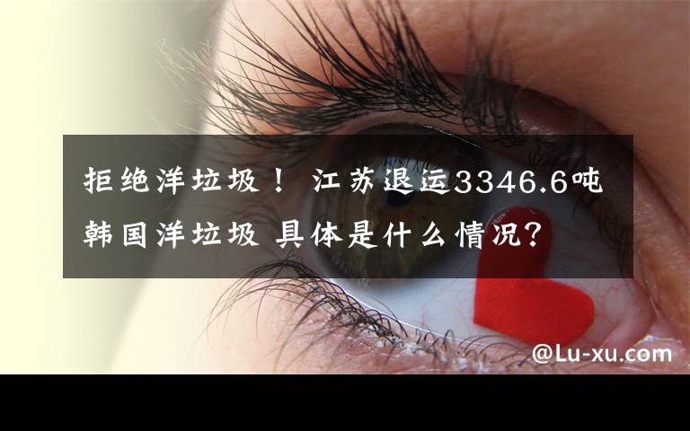 拒绝洋垃圾! 江苏退运3346.6吨韩国洋垃圾 具体是什么情况?
