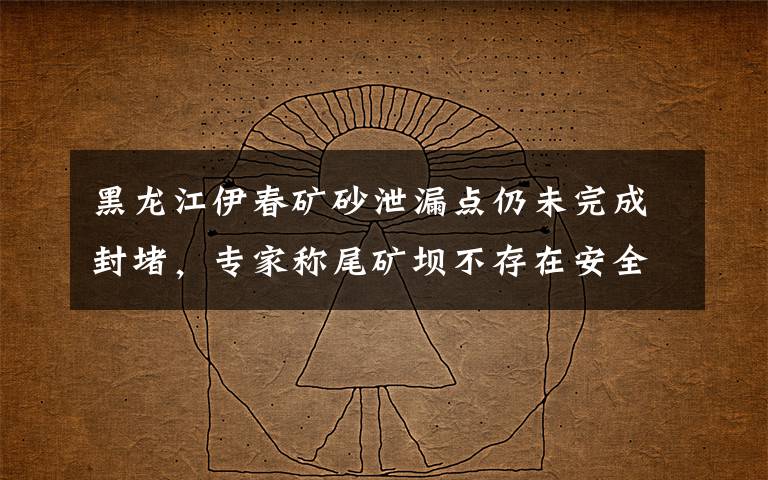 黑龙江伊春矿砂泄漏点仍未完成封堵,专家称尾矿坝不存在安全风险