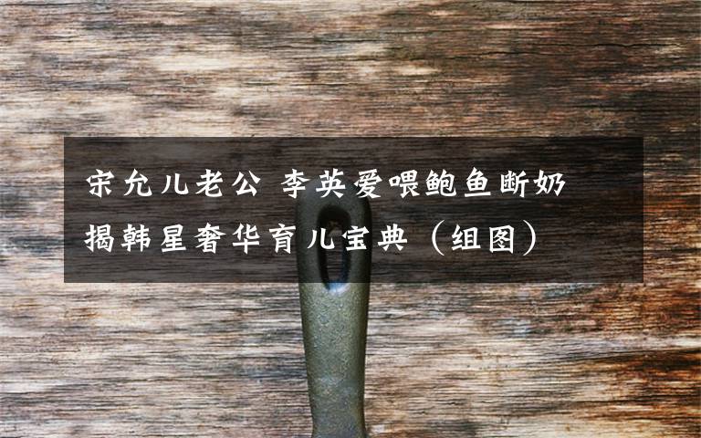 宋允儿老公 李英爱喂鲍鱼断奶 揭韩星奢华育儿宝典（组图）