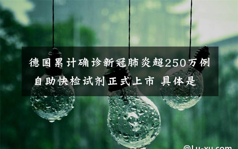 德国累计确诊新冠肺炎超250万例 自助快检试剂正式上市 具体是啥情况?