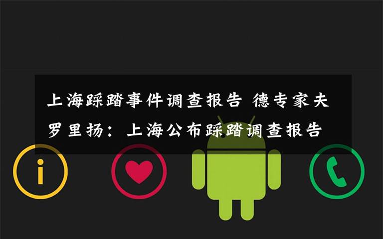 上海踩踏事件调查报告 德专家夫罗里扬：上海公布踩踏调查报告不算晚