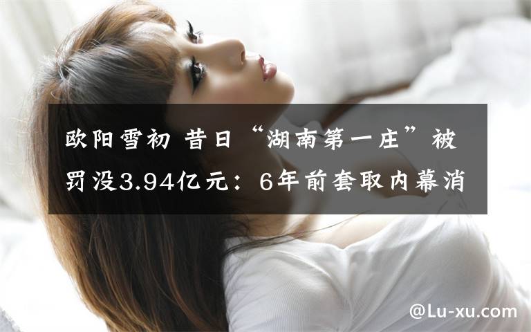 欧阳雪初 昔日“湖南第一庄”被罚没3.94亿元:6年前套取内幕消息 5个月狂赚近2亿