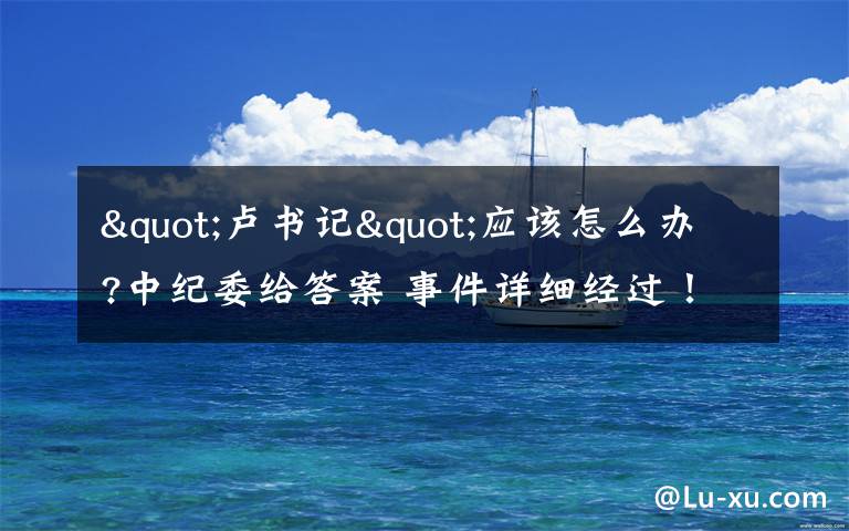 "卢书记"应该怎么办?中纪委给答案 事件详细经过！