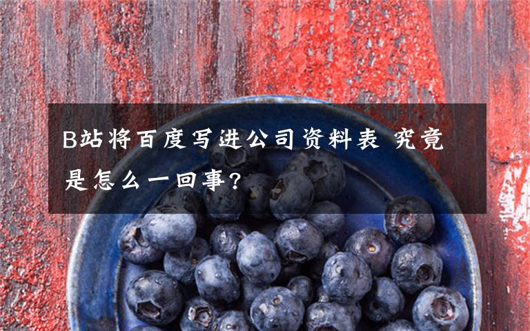 B站将百度写进公司资料表 究竟是怎么一回事?