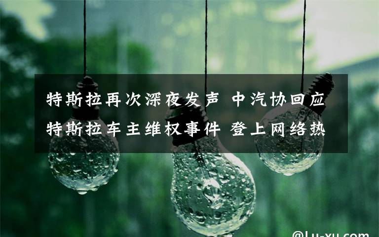 特斯拉再次深夜发声 中汽协回应特斯拉车主维权事件 登上网络热搜了!