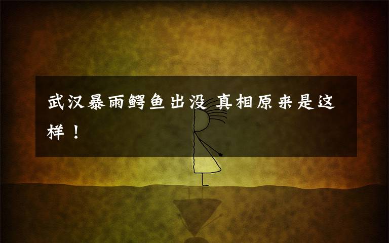 武汉暴雨鳄鱼出没 真相原来是这样!