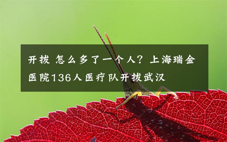 开拔 怎么多了一个人?上海瑞金医院136人医疗队开拔武汉